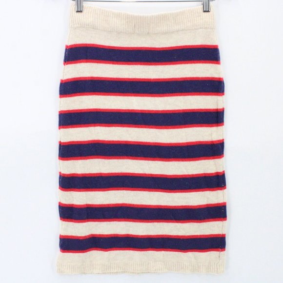 Mo:vint Pencil Skirt Womens Beige Striped Knit Stretch Medium M New With Tags - Picture 7 of 9